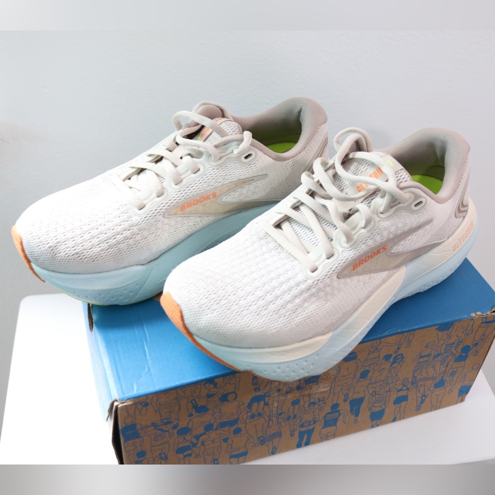 Brooks Women's Sneakers in Cream and Orange - Picture 5 of 16
